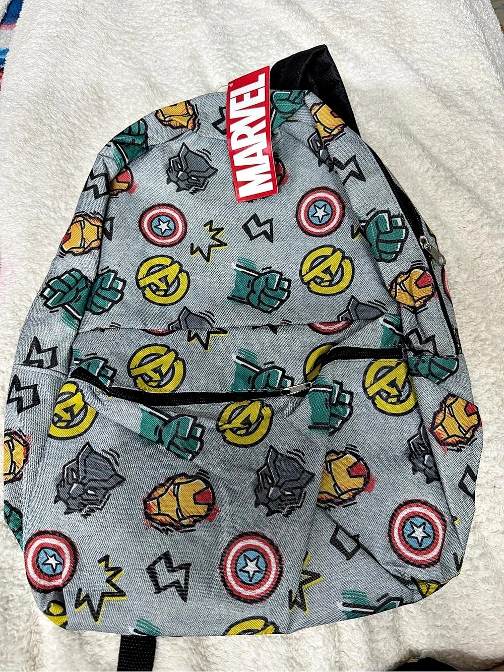 Marvel Print Backpack Gray & Black multicolor